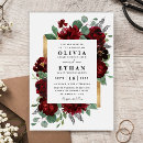 Buscar rojo y blanco elegante boda invitaciones Para todos