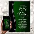 Buscar sesenta y cinco años invitaciones Negro
