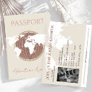 Buscar pasaporte elegante invitaciones Mapa mundial