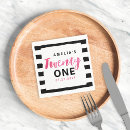 Buscar blanco y negro servilletas 21 º cumpleaños