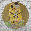Buscar klimt el beso relojes de pared Elegante