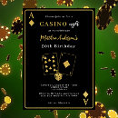 Buscar casino invitaciones de cumpleaños Negro y oro