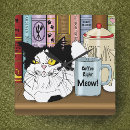 Buscar gato blanco y negro relojes de pared Divertido