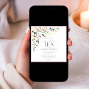 Buscar tiempo del té invitaciones Acuarela floral