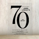 Buscar 70th birthday party invitaciones Negro