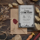 Buscar cementerio invitaciones Blanco y negro