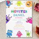 Buscar monstruos coloridos invitaciones Cualquier niño