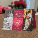 Buscar 40 boda tarjetas aniversario Rojo