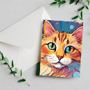 Buscar pinturas del gato postales Naranja