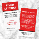 Buscar alergias tarjetas de visita Alergia alimentaria