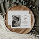 Buscar 40 boda aniversario invitaciones Rojo rubí
