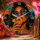 Buscar cocktail relojes de pared Tropical