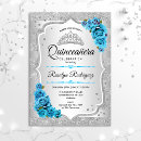 Buscar plata y turquesa invitaciones Elegante