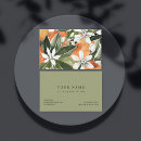 Buscar naranja floral tarjetas de visita Tropical