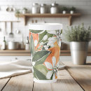 Buscar naranjas tazas Patrón floral