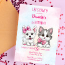 Buscar y gatito blanco invitaciones Rosa