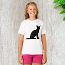 Buscar silueta del gato negro camisetas Para niños