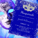 Buscar máscara azul del carnaval invitaciones Para todos