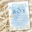 Buscar mar 11x16 invitaciones Ballena