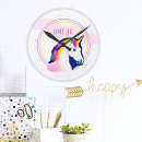 Buscar unicornio lindo relojes de pared Nombre