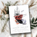 Buscar del barco cruceros boda invitaciones Acuarela