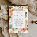 Buscar melocotón boda invitaciones Hojas botánicas verdes