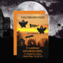 Buscar espeluznante invitaciones de halloween Negro y naranja