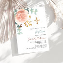 Buscar lujo invitaciones para bautizos Cruz dorada