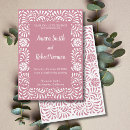Buscar flores pintadas a mano invitaciones Rosa