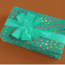 Buscar lunares la turquesa de papel de regalo Oro