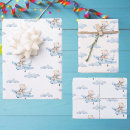 Buscar avión azul papel de regalo Nubes