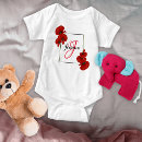 Buscar flores rojas bebe ropa Niña