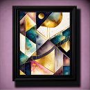 Buscar pintura abstracta geométrica posters Azul