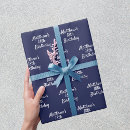 Buscar azules marinos y blanco papel de regalo Para ella