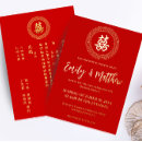 Buscar chino boda invitaciones Rojo y oro