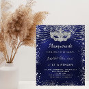 Buscar máscara azul del carnaval invitaciones Máscara de mascarada