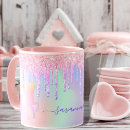 Buscar unicornio verde tazas Rosa