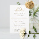 Buscar blanco y oro tarjetas rsvp Invitados