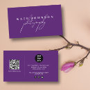 Buscar violeta tarjetas de visita código qr