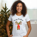 Buscar reno del navidad camisetas Para ella