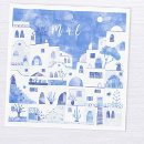Buscar santorini grecia servilletas Blanco azul
