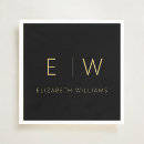 Buscar negro servilletas Monograma