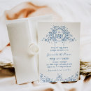 Buscar vintage francés invitaciones Azul polvoriento