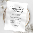 Buscar 50 moderno boda aniversario invitaciones Blanco y negro