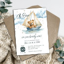 Buscar oso marrón invitaciones Azul y marrón