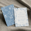 Buscar azul polvoriento boda invitaciones Vintage