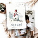 Buscar muñeco de nieve tarjetas Acuarela