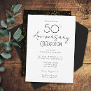 Buscar elegante boda aniversario invitaciones Blanco y negro