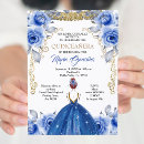 Buscar quinceanera azul marino invitaciones Elegante