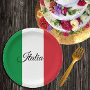 Buscar bandera italiana papel platos Italy